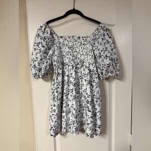 Puff Sleeve Babydoll Dress with pockets